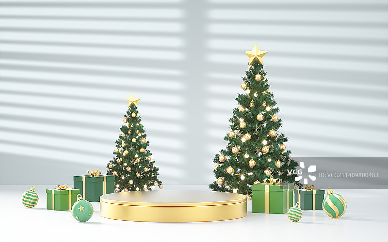 三维图形圣诞节日场景背景图片素材