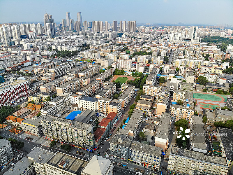 航拍辽宁沈阳城市风光 老旧城区居民建筑群图片素材