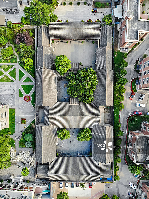 航拍辽宁沈阳张氏帅府博物馆 张学良旧居 大帅府及少帅府图片素材