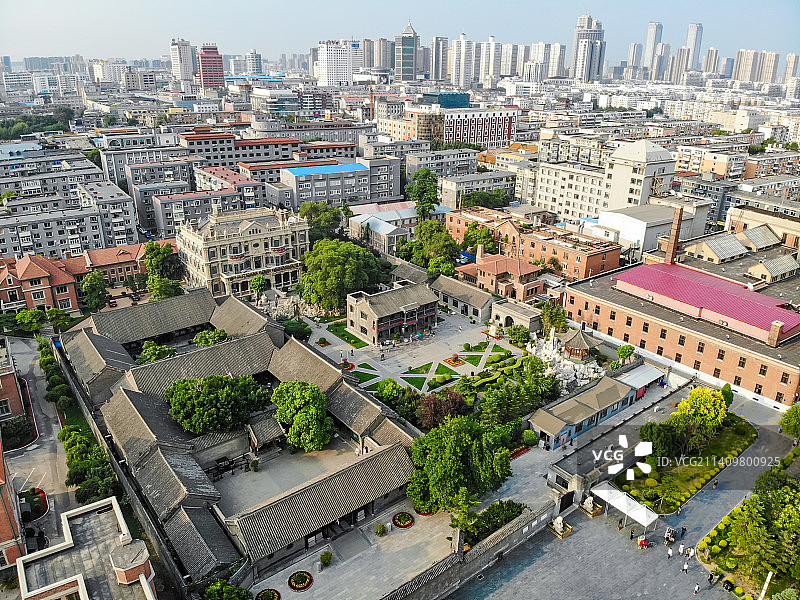 航拍辽宁沈阳张氏帅府博物馆 张学良旧居 大帅府及少帅府图片素材