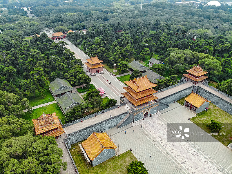 航拍辽宁沈阳清昭陵 沈阳北陵 清太宗皇太极陵墓 皇陵图片素材