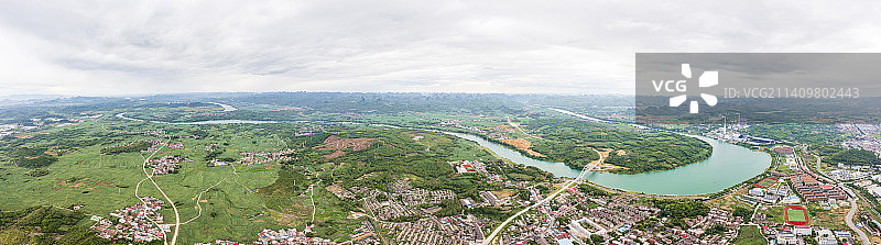 航拍合山市区红水河图片素材