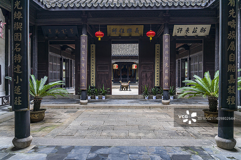 浙江湖州南浔古镇小莲庄刘氏家庙建筑风景图片素材