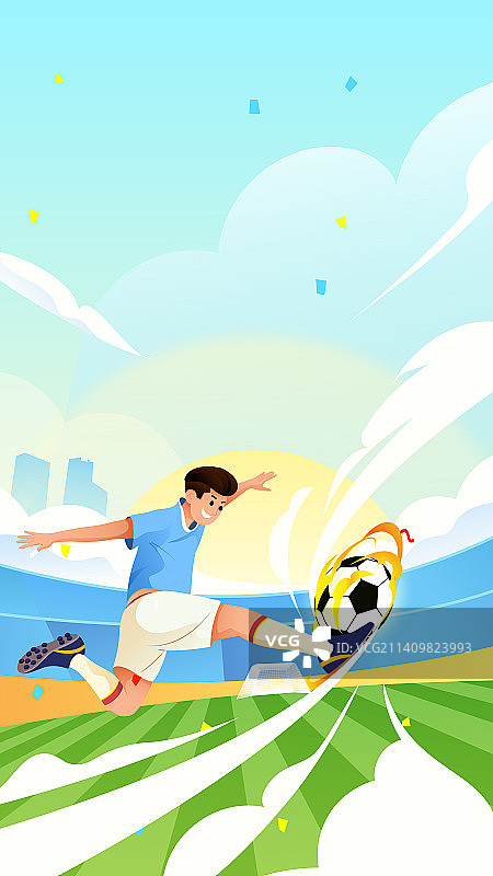 足球场内足球运动员奋力进球图片素材