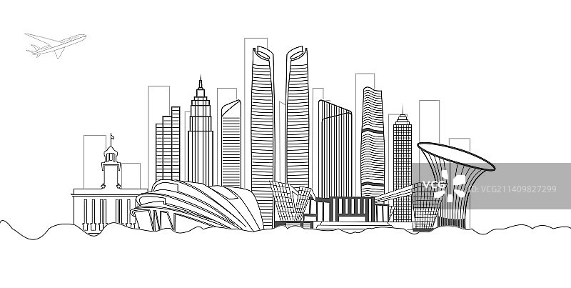 中国湖北省武汉市城市矢量插画图片素材