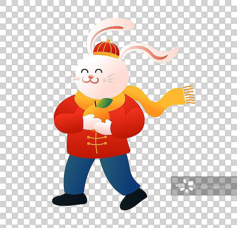 2023年兔年兔子人物插画元素图片素材