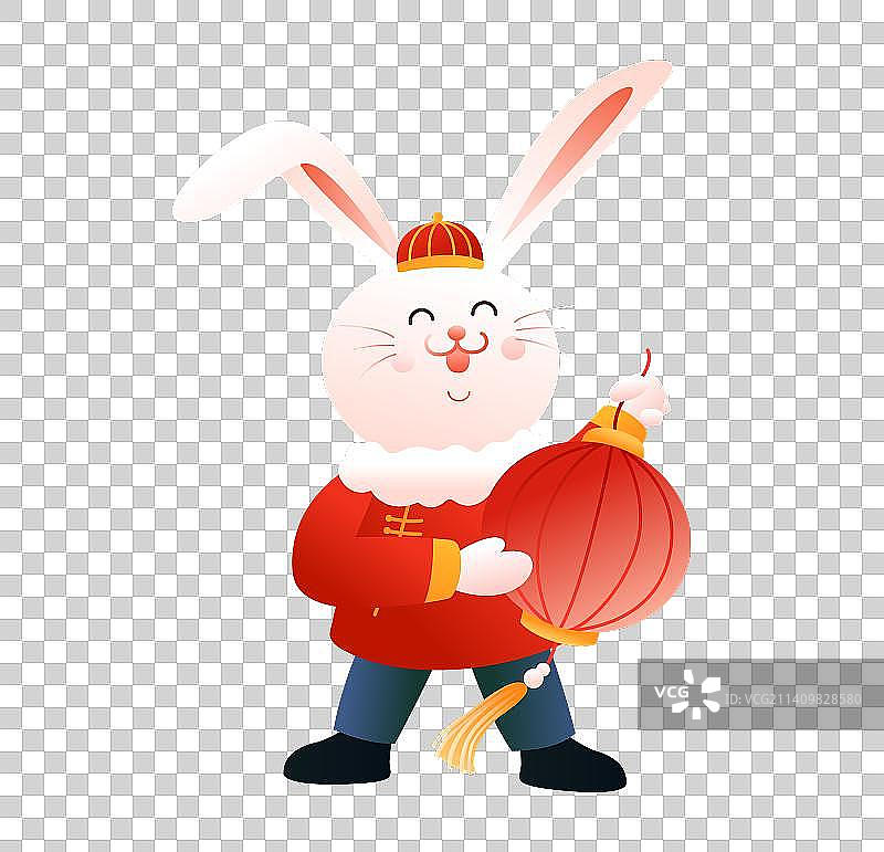 2023年兔年兔子人物插画元素图片素材