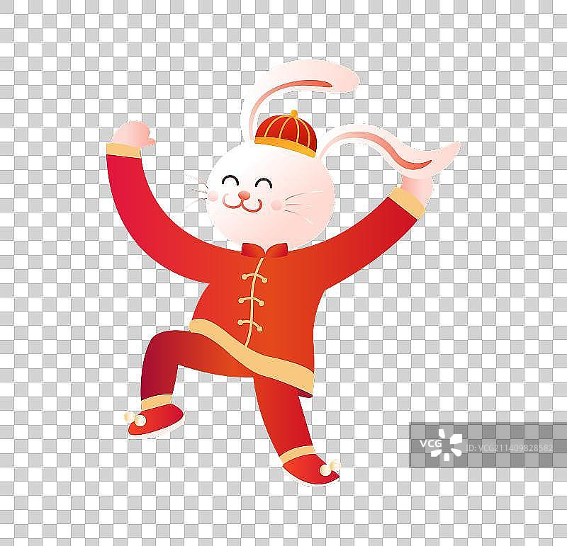 2023年兔年兔子人物插画元素图片素材