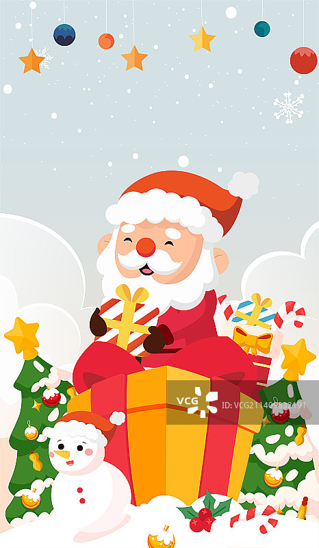 圣诞老人送礼物图片素材