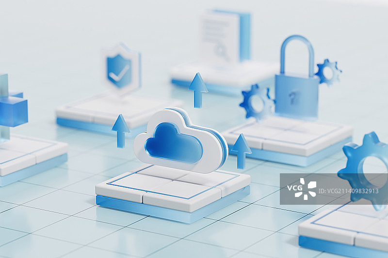 玻璃质感的商务信息数据概念图片素材