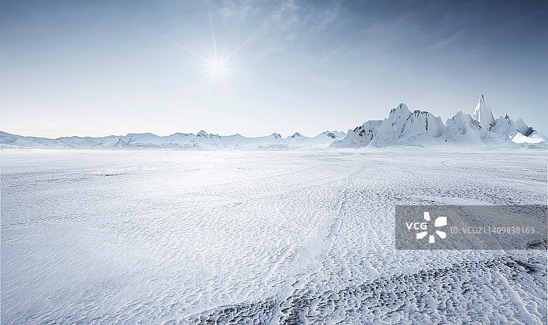 户外雪山道路平台图片素材