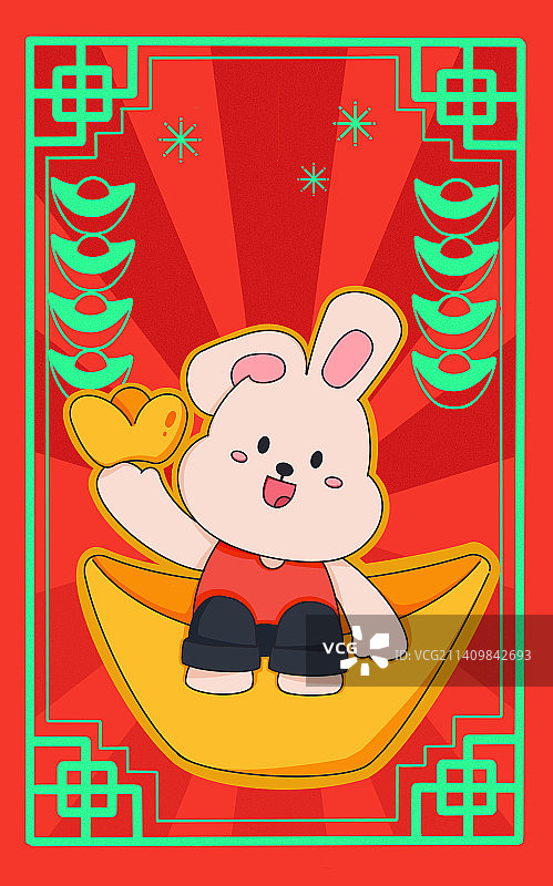 兔年-财源滚滚图片素材