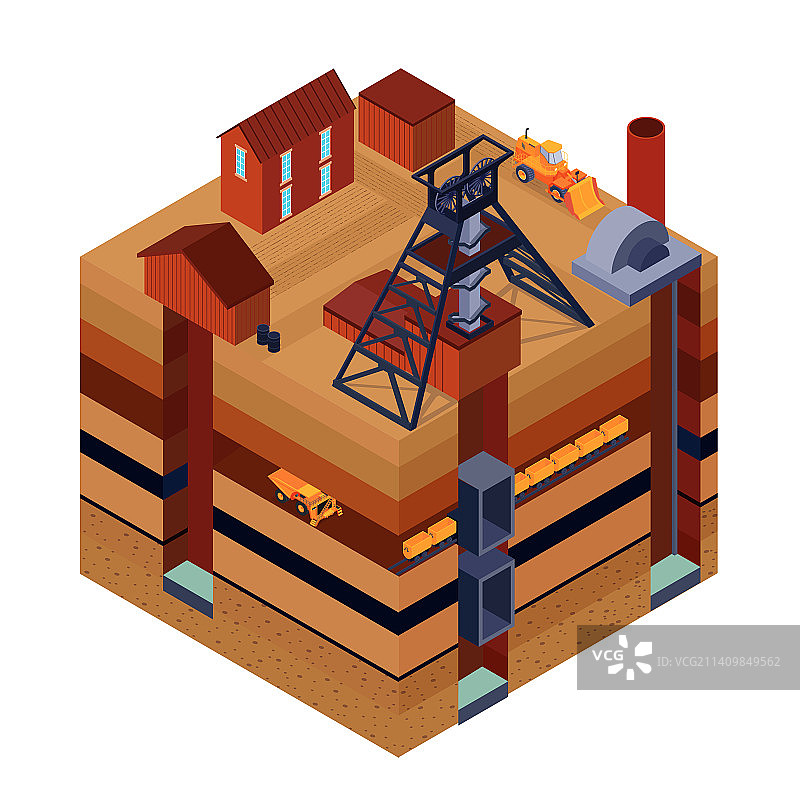 2.5D采矿层构成图片素材