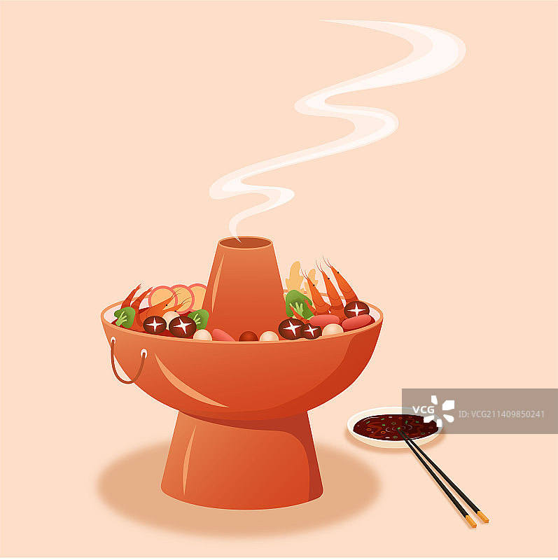 节日聚会火锅菜肴餐桌美食元素图片素材