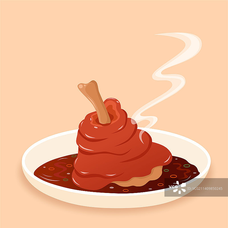 美味肘子节日餐桌菜肴插画元素图片素材