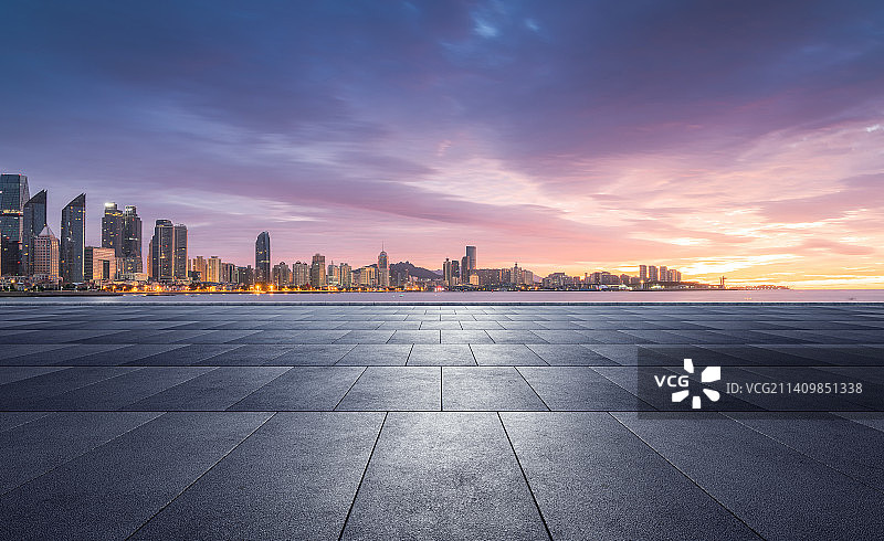 城市广场日出图片素材