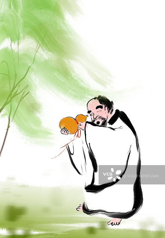 花和尚鲁智深国风水墨白酒行业广告插图酒文化与诗人图片素材