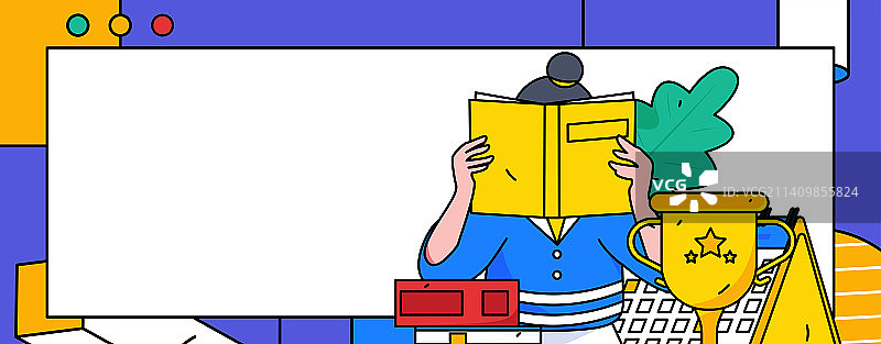 阅读的人物扁平矢量概念运营插画图片素材