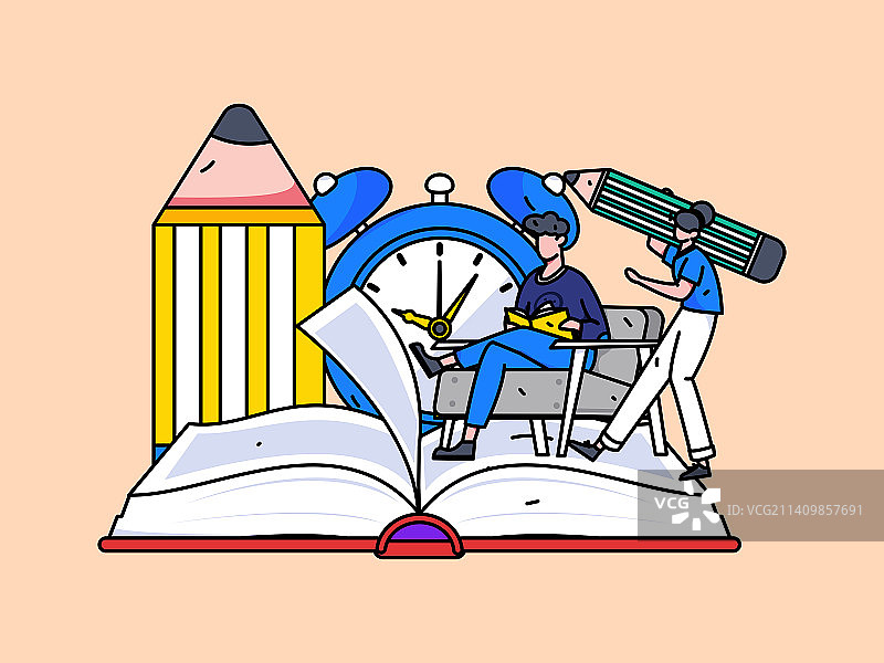 阅读的人物扁平矢量概念运营插画图片素材