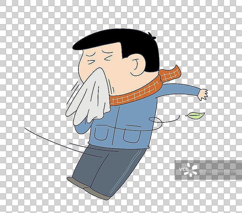 元素：打喷嚏的人物图片素材