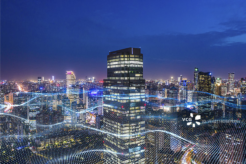 上海城市建筑风光大数据概念图片素材