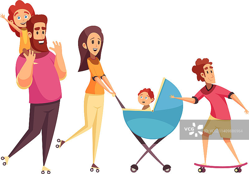 家庭步行图片素材