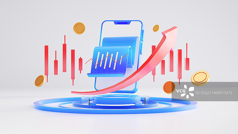 3d大数据商务风图表场景图片素材