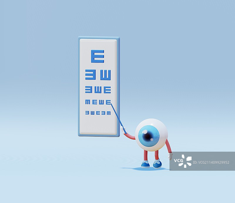 保护视力3D卡通插画图片素材