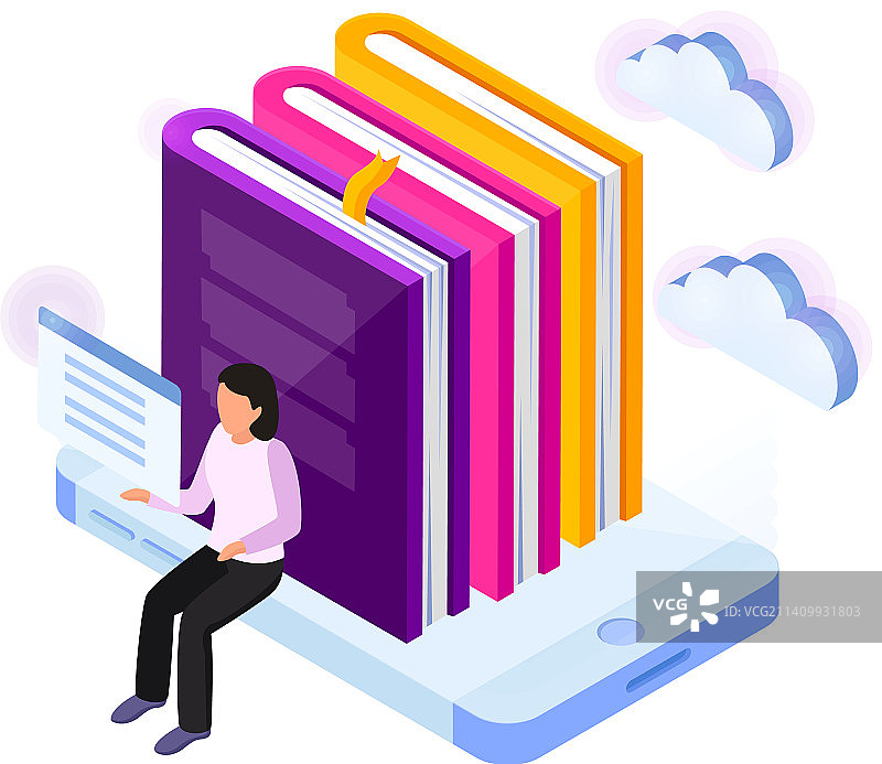 在线图书馆概念图片素材