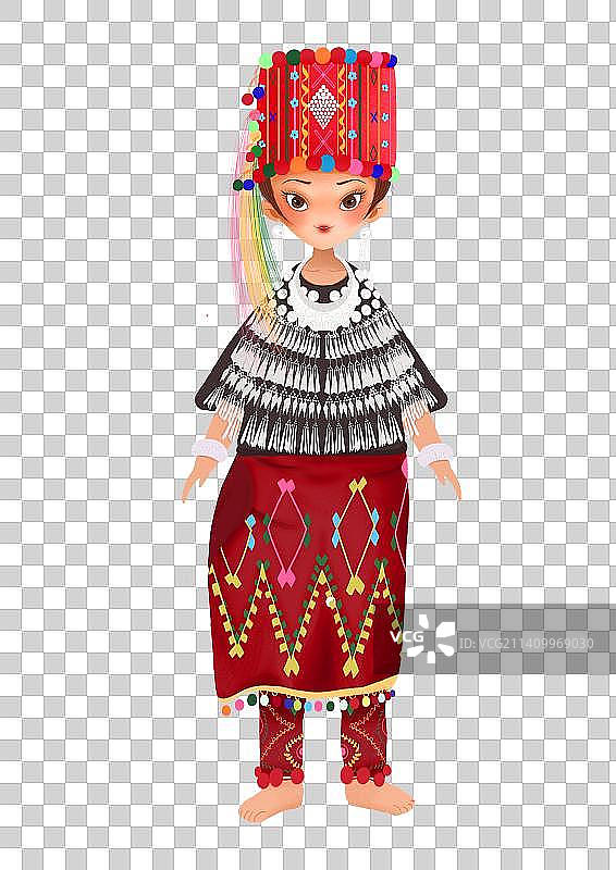 卡通民族系列景颇族图片素材