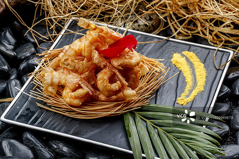 芙蓉香炸开背虾图片素材