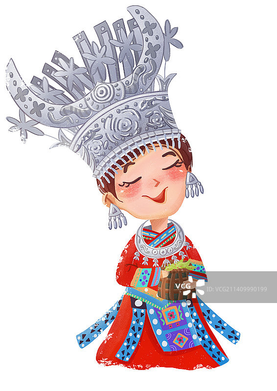 苗族人物形象插画民族插画图片素材