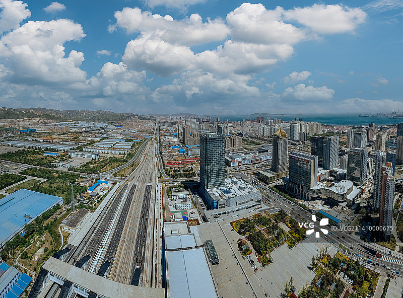 威海 环翠区 地标 航拍素材 山东 威海市 城市 商业 风光图片素材