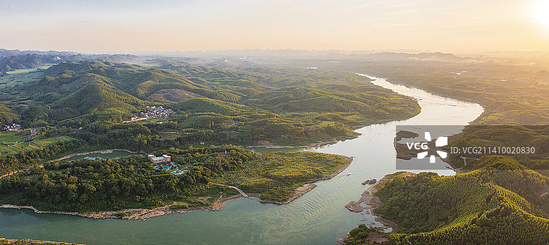 红水河来宾时光岛风光图片素材