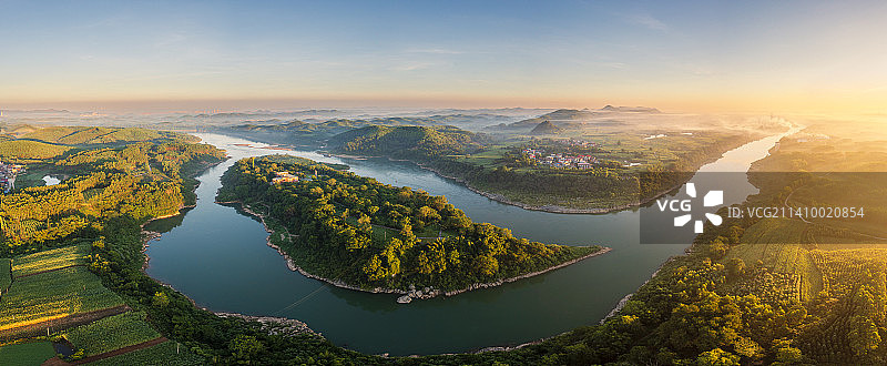 红水河来宾时光岛风光图片素材
