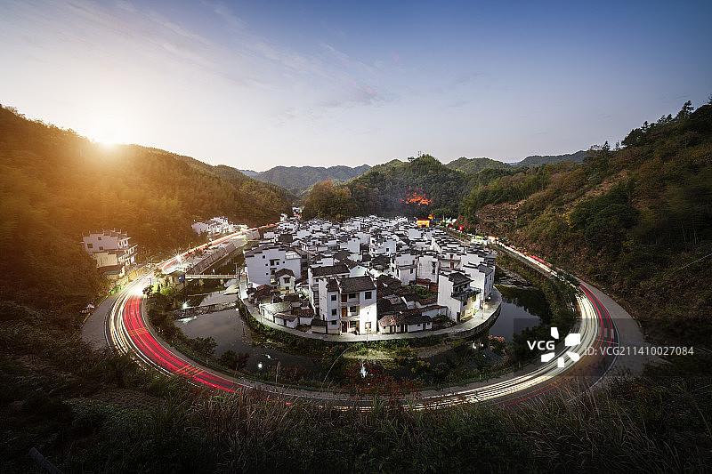 江西省上饶市婺源县古坦乡大鄣山乡菊径村图片素材