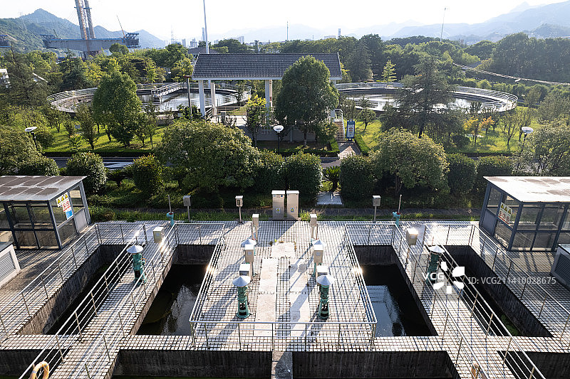 航拍污水处理厂图片素材