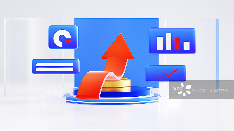 3d大数据商务风图表图片素材