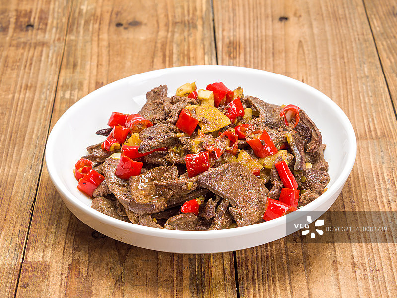 小炒猪肝家常菜品土匪猪肝4k滑轨镜头图片素材