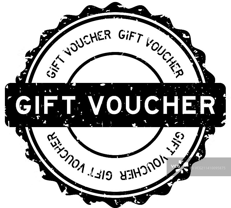 黑色复古风格礼品券圆形印章图片素材