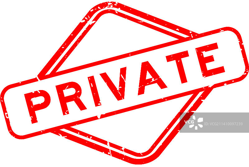 红色复古私人文字橡胶印章图片素材