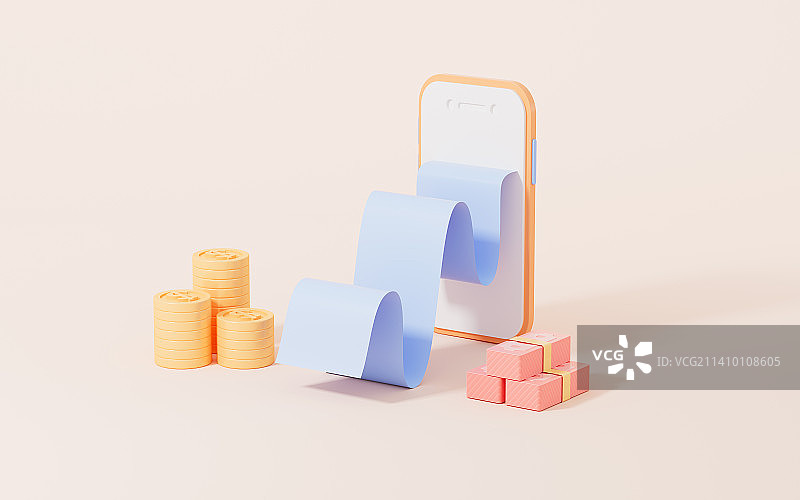 卡通网上银行概念3D渲染图片素材