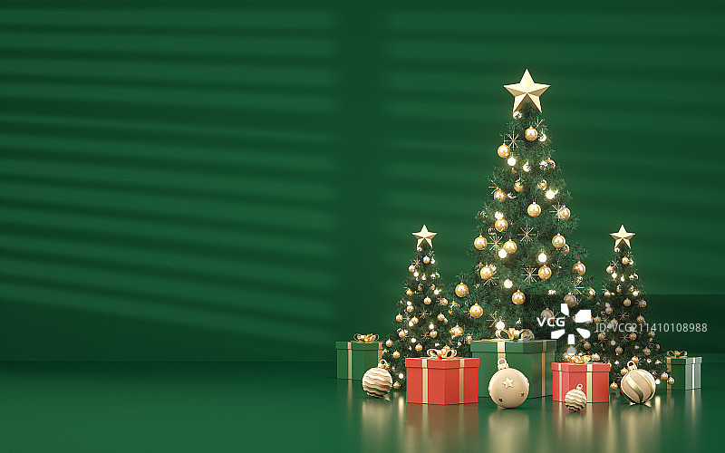 三维图形圣诞节日场景背景图片素材