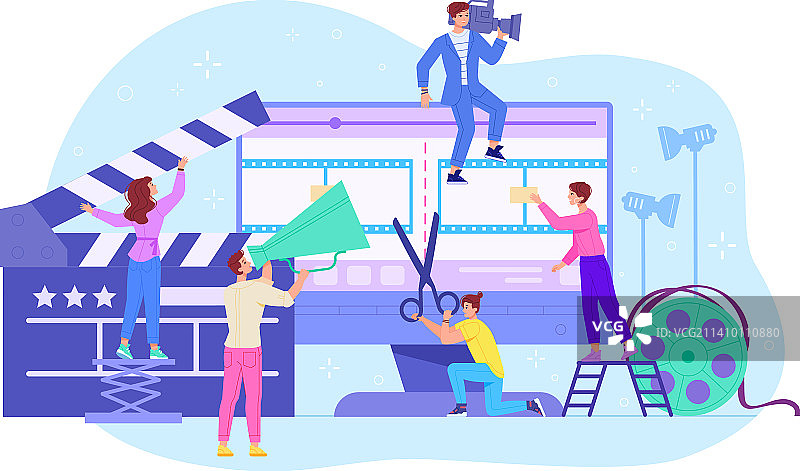 视频制作电视行业多媒体制作团队图片素材