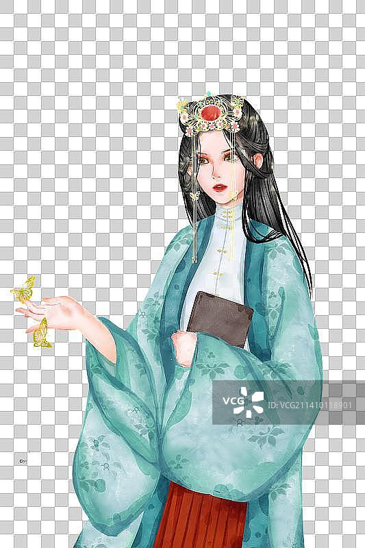 水彩汉服女生图片素材