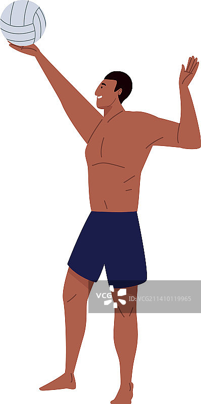 非洲裔男子排球运动员图片素材