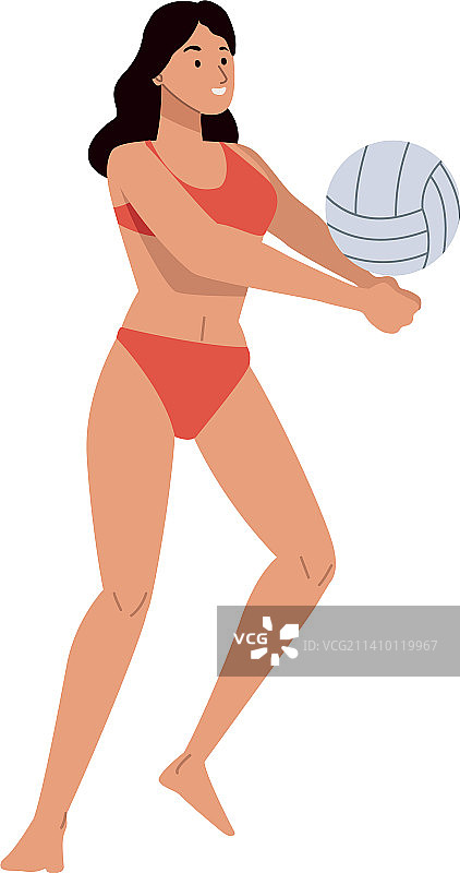 年轻的排球女运动员图片素材