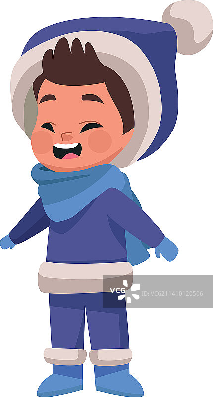 穿着冬装的小男孩图片素材