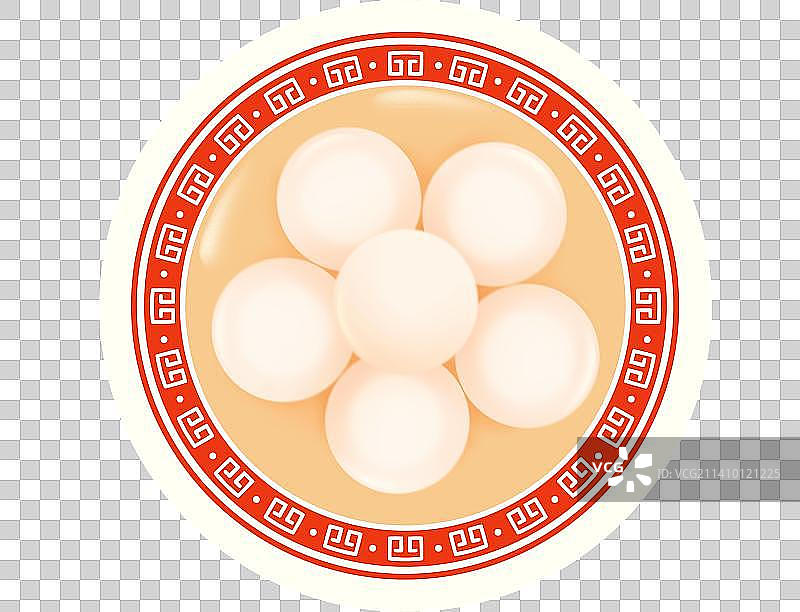 手绘正月十五元宵节一碗汤圆图片素材