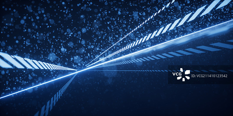科幻赛道与数字空间3D渲染图片素材